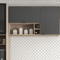 Armário Aéreo Firenze 120cm 2 Portas - Nicho Bege/Avena Touch/Grafito Armário Aéreo Firenze 120cm 2 Portas - Nicho Bege/Avena Touch/Grafito