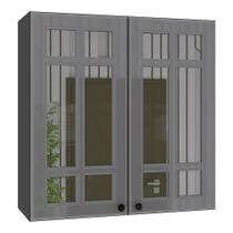 Armário Aéreo Firenze 80cm 2 Portas com Vidro - Indékes Armário Aéreo Firenze 80cm 2 Portas com Vidro - Indékes