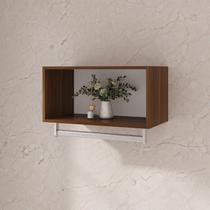 Armário Aéreo Fit 60cm com Cabideiro sem Porta Marrom/Oliva