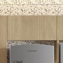 Armário Aéreo Geladeira 1 Porta Basculante 80Cm Ripado 100% Mdf Rainha