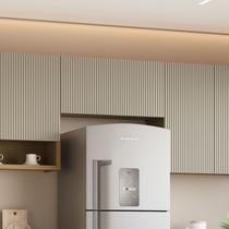 Armário Aéreo Geladeira 1 Porta Basculante Simone Mendes 80cm 100% MDF Marrom/Carvalho/Greige Armário Aéreo Geladeira 1 Porta Basculante Simone Mendes 80cm 100% MDF Marrom/Carvalho/Greige