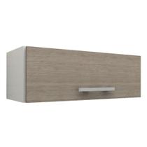 Armário Aéreo Geladeira Veneza 70cm 1 Porta Branco/Castanho - Lumil Móveis