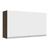 Armário Aéreo Glamy 120cm 2 Portas Branco/Rustic Madesa Armário Aéreo Glamy 120cm 2 Portas Branco/Rustic Madesa