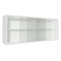 Armário Aéreo Glamy 2 Portas de Vidro Quadrato Branco Madesa