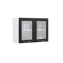 Armário Aéreo Grafite 2 Portas com Vidro New Premium Armário Aéreo Grafite 2 Portas com Vidro New Premium