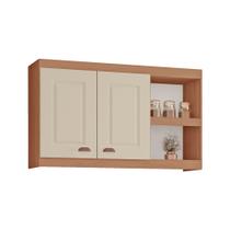 Armário Aéreo Grande Cozinha Safira New 100 MDF 2 Portas 2 Nichos
