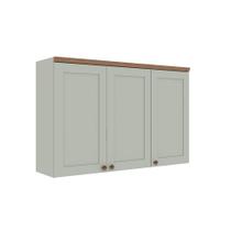 Armário Aéreo Iluminata 3 PT Verde Mint 120 cm Armário Aéreo Iluminata 3 PT Verde Mint 120 cm