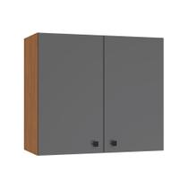 Armário Aéreo Kappesberg Pixel 2 Portas Canela/Cinza Sagrado 80cm