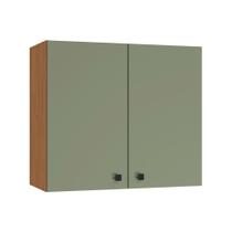 Armário Aéreo Kappesberg Pixel 2 Portas Canela/Verde Frevo 80cm