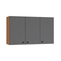 Armário Aéreo Kappesberg Pixel 3 Portas Canela/Cinza Sagrado 120cm