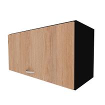 Armário Aéreo KitCubos 1 PT Preto e Carvalho Mel