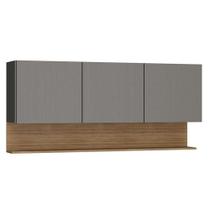 Armário Aéreo Line 3 Portas 150 Cm Gris Freijó - Kits Paraná