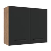 Armário Aéreo Madesa Agata 80cm 2 Portas Rustic Preto Armário Aéreo Madesa Agata 80cm 2 Portas Rustic Preto