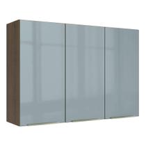 Armário Aéreo Madesa Lux 120 cm 3 Portas - Rustic/Cinza Armário Aéreo Madesa Lux 120 cm 3 Portas - Rustic/Cinza