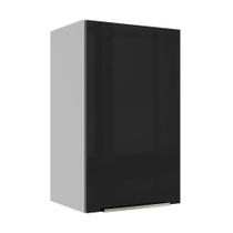 Armário Aéreo Madesa Lux 40 cm 1 Porta - Branco/Preto Armário Aéreo Madesa Lux 40 cm 1 Porta - Branco/Preto