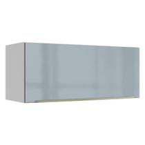 Armário Aéreo Madesa Lux 80 cm 1 Porta Basculante - Branco/Cinza