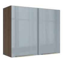 Armário Aéreo Madesa Lux 80 cm 2 Portas - Rustic/Cinza Armário Aéreo Madesa Lux 80 cm 2 Portas - Rustic/Cinza