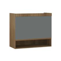 Armário Aéreo Maleiro Modulado 2 Pts 97cm Veneza Luciane Móv Avelã Pf/cinza Supremo Pf