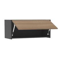 Armário Aéreo Mali Cozinha 1 Porta Basculante - Preto/castanho