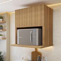 Armário Aéreo Micro 1 Porta Basculante 70cm Ripado 100% MDF Rainha Marrom/Nature Armário Aéreo Micro 1 Porta Basculante 70cm Ripado 100% MDF Rainha Marrom/Nature
