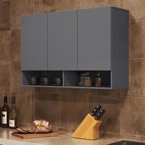 Armario Aereo Milão Cozinha 3 Portas e 2 Nichos