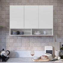 Armário Aéreo Milão Multiuso 3 Portas Nicho Parede Suspenso Cozinha Quarto Lavanderia Branco Armário Aéreo Milão Multiuso 3 Portas Nicho Parede Suspenso Cozinha Quarto Lavanderia Branco