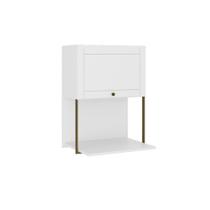 Armário Aéreo Milla 1 Porta Branco Tubo Ouro Velho Carraro Armário Aéreo Milla 1 Porta Branco Tubo Ouro Velho Carraro