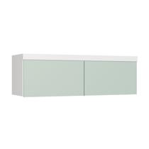 Armário Aéreo Modulado Casal 2 Portas Infinity Branco/Line/Pistache