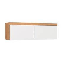 Armário Aéreo Modulado Casal 2 Portas Infinity Marrom/Cedro/Branco Line