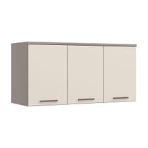 Armário Aéreo Modulado Elegance 3 Portas - Cinza/Off White