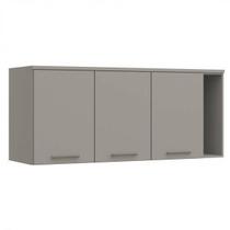 Armário Aéreo Modulado Elegance 3 Portas e 1 Nicho - Cinza