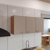 Armário Aéreo Modulado Fidelitá Mariana 120cm 3 Portas Freijó/Camurça