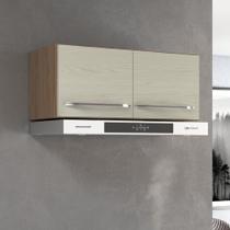 Armário Aéreo Modulado Para Geladeira Fidelitá Paris 70 Cm 2 Portas Nogal/Salinas