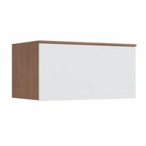 Armário Aéreo Modulado Requinte com 1 Porta Basculante - Macadâmia/Branco Line