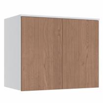 Armário Aéreo Modulado Requinte com 2 Portas - Branco Line/Macadâmia