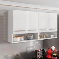 Armário Aéreo Móveis De Cozinha Multiuso 4 Portas Branco
