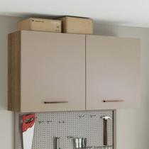 Armário Aéreo Multiuso 120cm 2 Portas Rustic/Crema Agata Armário Aéreo Multiuso 120cm 2 Portas Rustic/Crema Agata