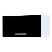 Armário Aéreo Multiuso Geladeira Lavanderia 60 Cm Ajl Branco Preto