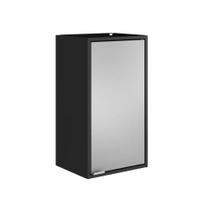 Armário Aéreo Multiúso Itatiaia Smart - 1 Porta - Preto c/Cinza