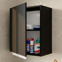 Armário Aéreo Multiuso Lux 40cm 100%MDF 01 Porta Preto - Abmaza Armário Aéreo Multiuso Lux 40cm 100%MDF 01 Porta Preto - Abmaza
