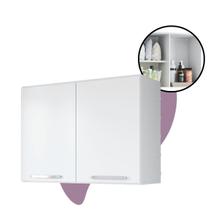 Armário Aéreo Multiuso Suspenso Lavanderia Prateleira 80cm Módulo Prateleira Gabinete Nicho Parede 2 Portas Cozinha Banheiro Compacto Móveis Paraná Armário Aéreo Multiuso Suspenso Lavanderia Prateleira 80cm Módulo Prateleira Gabinete Nicho Parede 2 Portas Cozinha Banheiro Compacto Móveis Paraná