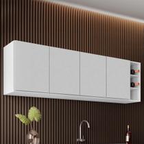 Armário Aéreo Nevada com Nicho 180cm 4 Portas Branco - Lumil Armário Aéreo Nevada com Nicho 180cm 4 Portas Branco - Lumil