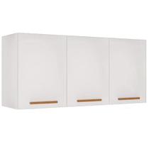 Armário Aéreo New Valencia 3 Portas Salleto Cor Branco Cinamomo Armário Aéreo New Valencia 3 Portas Salleto Cor Branco Cinamomo