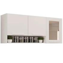 Armário Aéreo New Valencia Reflecta 3 Portas Salleto Cor Branco Armário Aéreo New Valencia Reflecta 3 Portas Salleto Cor Branco