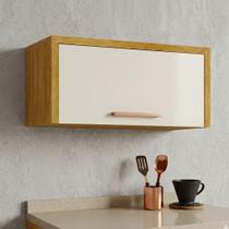 Armário Aéreo Nicho Dafne 1 Porta em MDF 82cm Cinamomo-off White Acetinado Mobilihouse