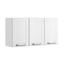 Armário Aéreo Organizador em Aço Para Cozinha 3 Portas 1 Prateleira Múltipla Branco Armário Aéreo Organizador em Aço Para Cozinha 3 Portas 1 Prateleira Múltipla Branco