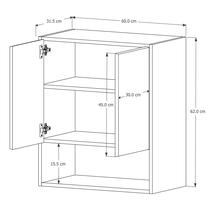 Armario Aéreo Organizador Multiuso Quarto Sala Bela 2 Portas Armario Aéreo Organizador Multiuso Quarto Sala Bela 2 Portas