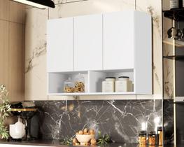 Armario Aéreo Organizador Multiuso Quarto Sala Bela 3 Portas