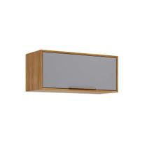 Armário Aéreo p/ Cozinha Brilhante c/ 1 Porta Basculante 80cm Cinamomo/Platina - MGM