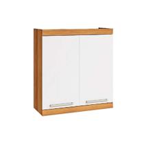 Armário Aéreo p/ Cozinha Burguesa Premium c/ 2 Portas 80cm Freijó/Branco - Nesher